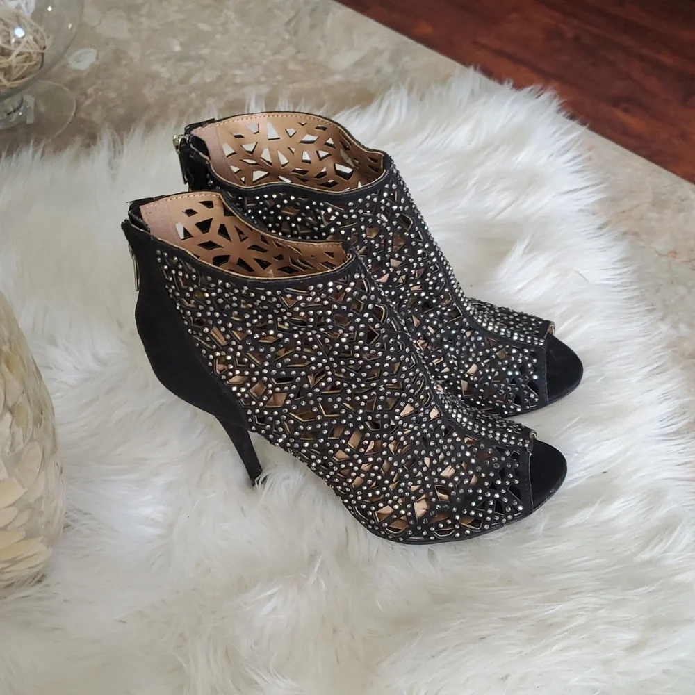 Zigi soho black studded open toe bootie size 7.5 - Picture 5 of 17